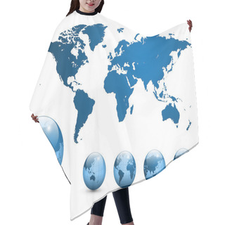 Personality  Map Of The World Vector. Hair Cutting Cape