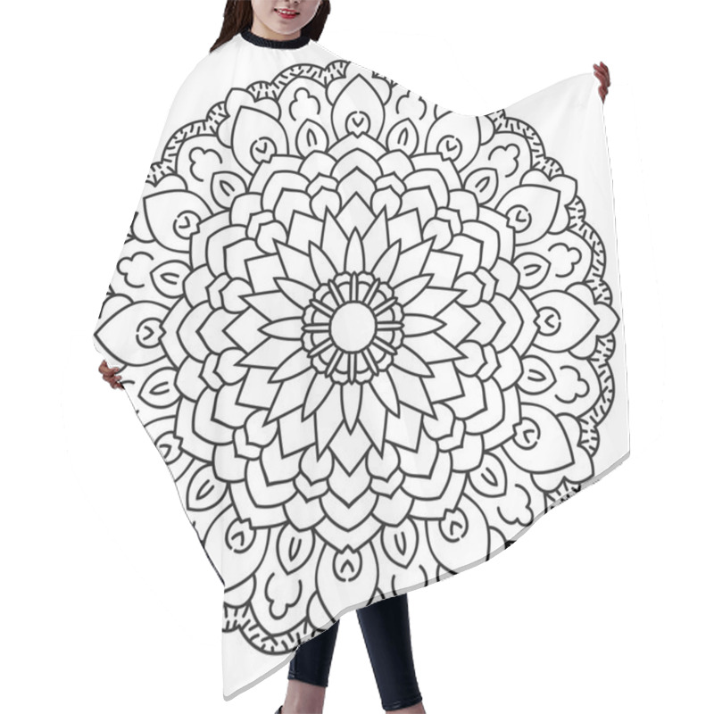 Personality  Symmetrical circular pattern mandala. hair cutting cape