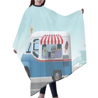 Personality  Ice Cream Truck Hair Cutting Cape