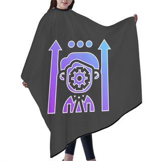 Personality  Boosting Potential Blue Gradient Vector Icon Hair Cutting Cape
