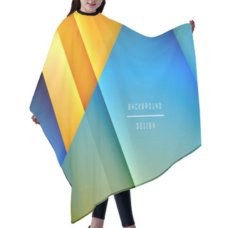 Personality  Square Shapes Composition, Fluid Gradient Geometric Abstract Background. 3D Shadow Effects, Modern Design Template Hair Cutting Cape