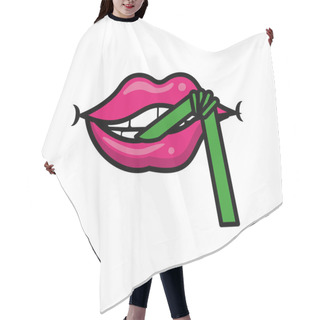 Personality  Pop Art With Straw Style Fill Icon Hair Cutting Cape