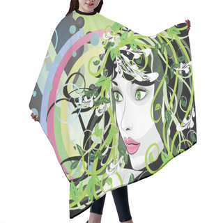 Personality  Spring Floral Girl Hair Cutting Cape