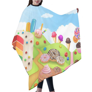 Personality  Fantasy Candyland With Dessrts And Sweets Hair Cutting Cape