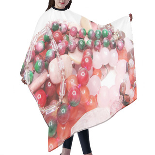 Personality  Heap Of Red And Pink Beads Hair Cutting Cape