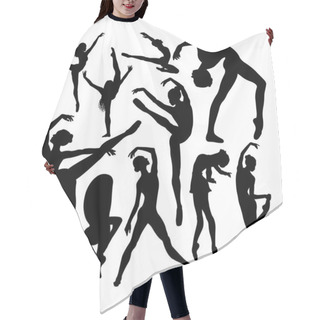 Personality  Beautiful Female Ballet Dancer Silhouettes. Good Use For Symbol, Logo, Web Icon, Mascot, Sign, Or Any Design You Want. Hair Cutting Cape