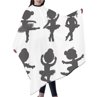 Personality  Vector Set Of Silhouettes Of Little Ballerinas. Hair Cutting Cape