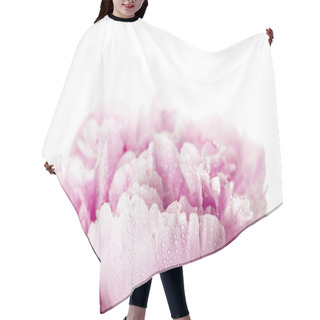 Personality  Pink Peony Flower Isolated On White Background Hair Cutting Cape
