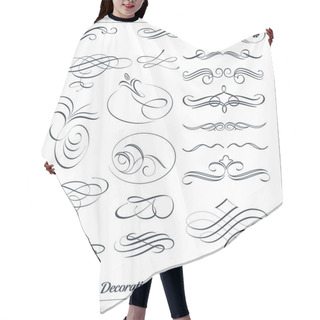 Personality  Calligraphic Decorative Design Elements Hair Cutting Cape