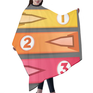 Personality  Banners With Numbers. Vector Hair Cutting Cape