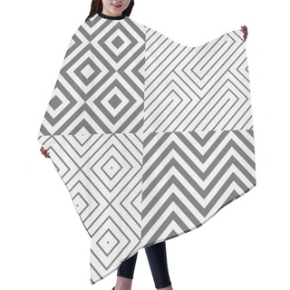 Personality  Geometric Seamless Pattern Background, Diagonal Square And Zigzag Textile Vector Hair Cutting Cape