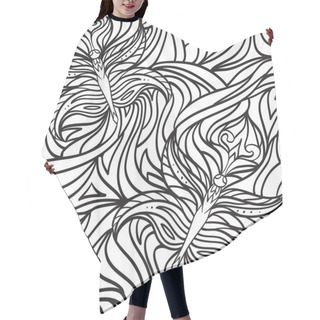 Personality  Seamless Doodle Pattern Hair Cutting Cape