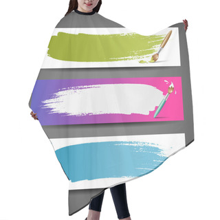 Personality  Colorful Paint Brush Banners Background Set Hair Cutting Cape