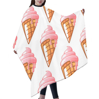 Personality  Ice Cream Waffle Cones Seamless Pattern Background Hair Cutting Cape