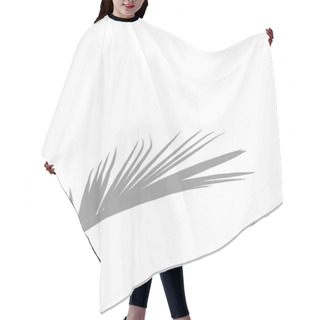 Personality  Grey Palm Leaf Silhouette On Pure White Background, A Delicate Gray Silhouette Of A Coconut Leave, Creating A Tranquil And Minimalist Aesthetic. Hair Cutting Cape