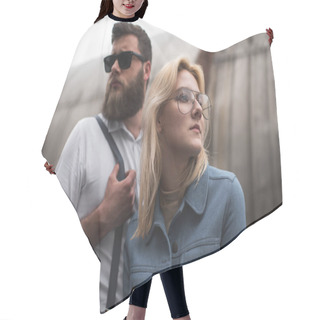 Personality  Stylish Young Couple Hair Cutting Cape