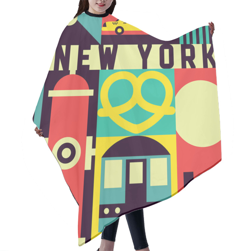 Personality  New York Retro Banner Hair Cutting Cape