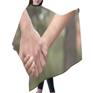 Personality  Lovers Couple Holding Hands In A Forest (summer/spring) Hair Cutting Cape