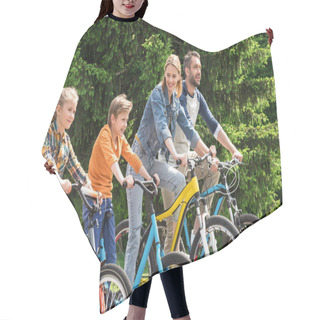 Personality  Family Riding Bicycles Hair Cutting Cape