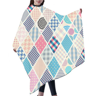 Personality  Patchwork Textile Pattern. Seamless Quilting Design Background. Hair Cutting Cape