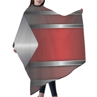 Personality  Geometric Design With A Red Frame, Shiny Edging, With An Arrow Of Metallic Hue. Hair Cutting Cape