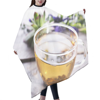 Personality  Cup Of Herbal Tea With Flowers Hair Cutting Cape