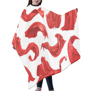 Personality  Red Curtain, Superhero Red Cape 3d Realistic Vector Set Hair Cutting Cape