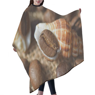 Personality  Coffee Beans And Shell, Close Up Hair Cutting Cape