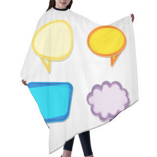 Personality  Set Of Colorful Speech Bubbles. Hair Cutting Cape