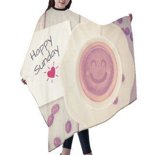 Personality  Happy Sunday With Coffee Cup On Table Hair Cutting Cape