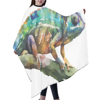 Personality  Colored Chameleon Vector, Print, Illustration Hair Cutting Cape