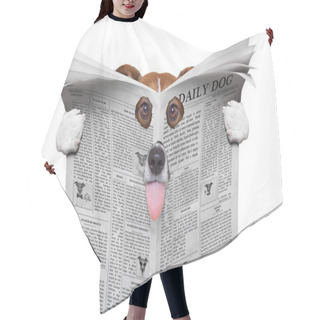 Personality  Spy Dog Reading A Newspaper Hair Cutting Cape