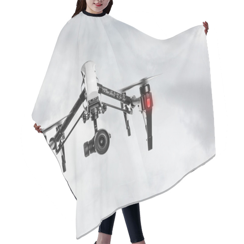 Personality  Drone With 4K Camera Flying. Hair Cutting Cape