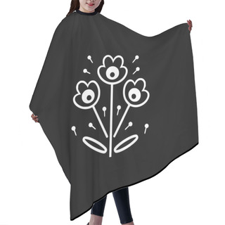 Personality  Flowers - Black And White Vector Illustration Hair Cutting Cape