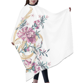 Personality  Decorative Flowers Element With Barocco Pattern Hair Cutting Cape