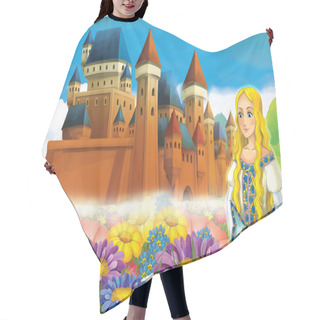Personality  Cartoon Frame With Princess Hair Cutting Cape