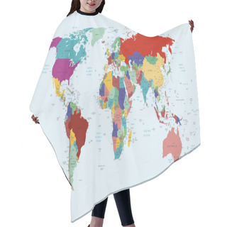 Personality  Political Map Of The World Hair Cutting Cape