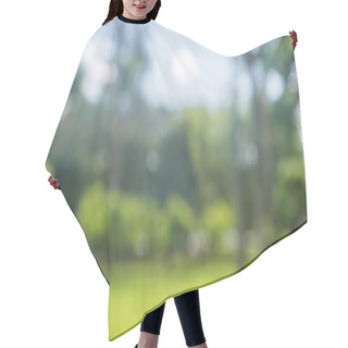 Personality  Fresh Green Bio Background With Abstract Blurred Foliage And Bright Summer Sunlight Hair Cutting Cape