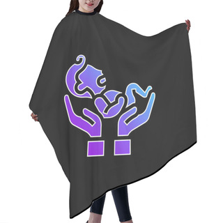 Personality  Baby Blue Gradient Vector Icon Hair Cutting Cape