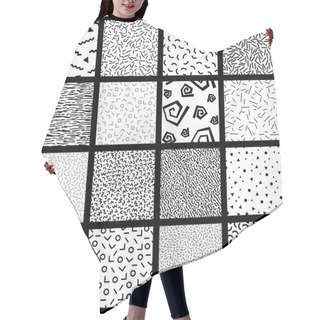 Personality  Set Of Basic Memphis Style Patterns Hair Cutting Cape