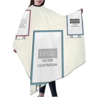 Personality  Vector Illustration Of Billboards Hair Cutting Cape