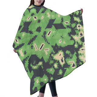 Personality  Green Camouflage Seamless Texture Hair Cutting Cape