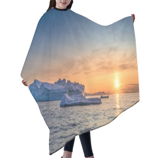 Personality  Floating Glaciers In The Rays Of The Setting Sun At Polar Night Hair Cutting Cape