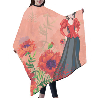 Personality  Spanish Girl With Poppies Hair Cutting Cape