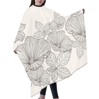 Personality  Seamless Floral Pattern. Background With Flowers And Leafs. Hair Cutting Cape