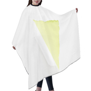 Personality  White Torn And Rolled Paper On Lime Green Colorful Background Hair Cutting Cape