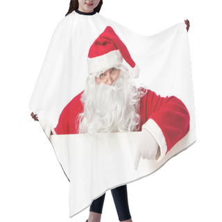 Personality  Santa Claus Pointing On Blank Banner Hair Cutting Cape