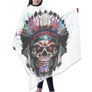 Personality  Hand-drawn Indian Skull Hair Cutting Cape