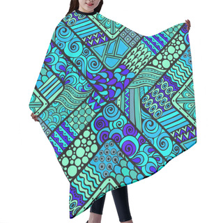 Personality  Seamless Pattern With Geometric Elements. Hair Cutting Cape