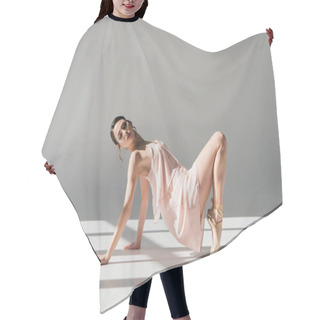 Personality  Beautiful Ballerina Dancing In Pink Dress And Pointe Shoes  Hair Cutting Cape